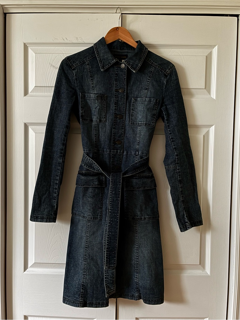 Vintage denim long jacket/midi dress